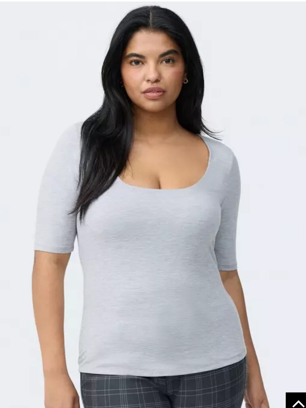 NWT Torrid lightest heather grey Elbow-Length Sleeve Square Neck Top size 4X